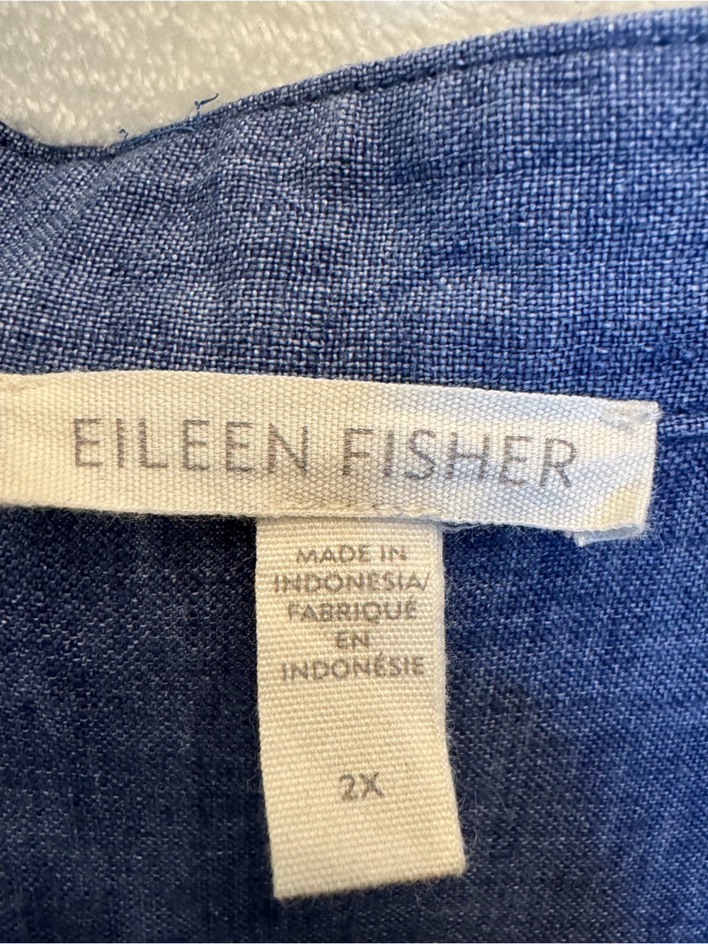Eileen Fisher Blueberry Washed Organic Linen Delave Dress 2X Lagenlook - Picture 2 of 4